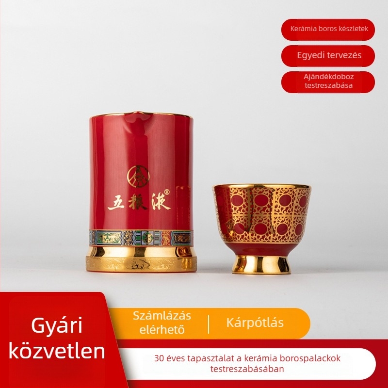 Porcelán borosüvegek, borhoz tartozó eszközök és üvegek – prémium kínai stílus