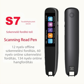 Okos szkennelő fordító toll hangalapú tolmácsolással, offline 12 nyelv és online 60 nyelv, beolvasás és fordítás szótárral