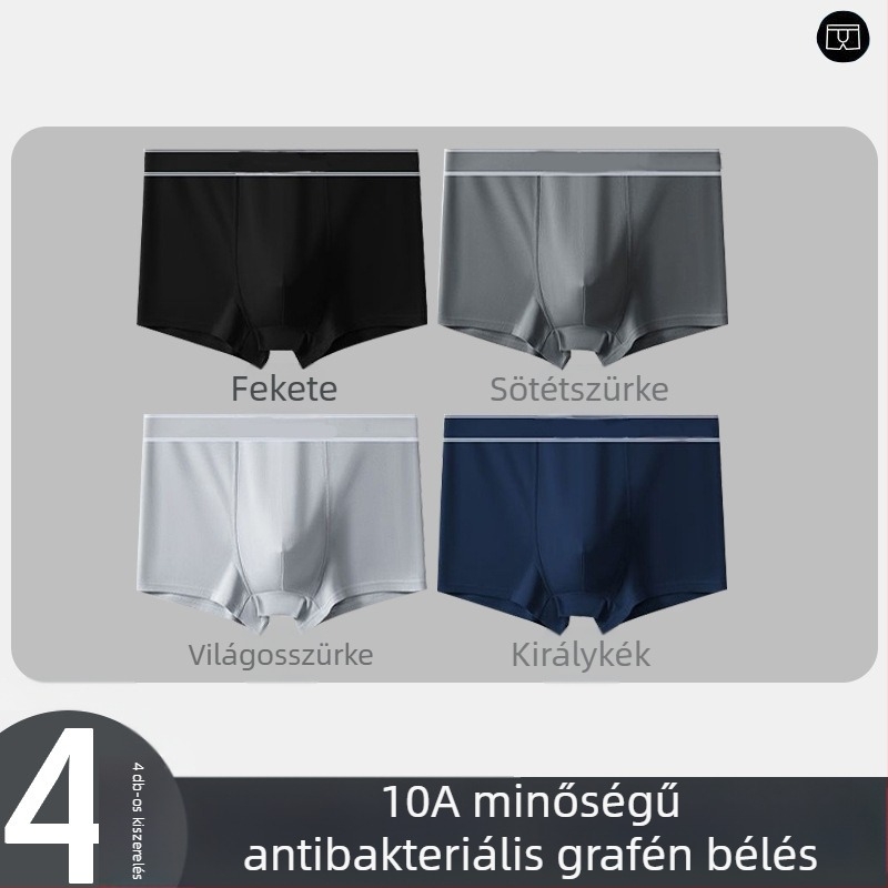 5 darabos férfi boxeralsó, egyszínű, lélegző, középmagas derekú, nagy méret