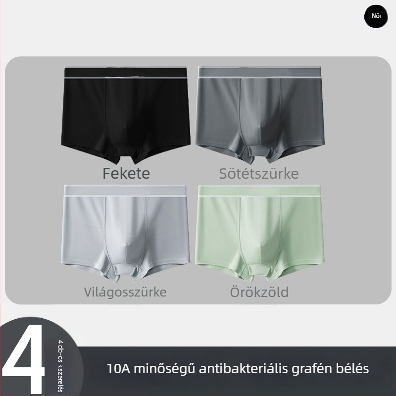 5 darabos férfi boxeralsó, egyszínű, lélegző, középmagas derekú, nagy méret