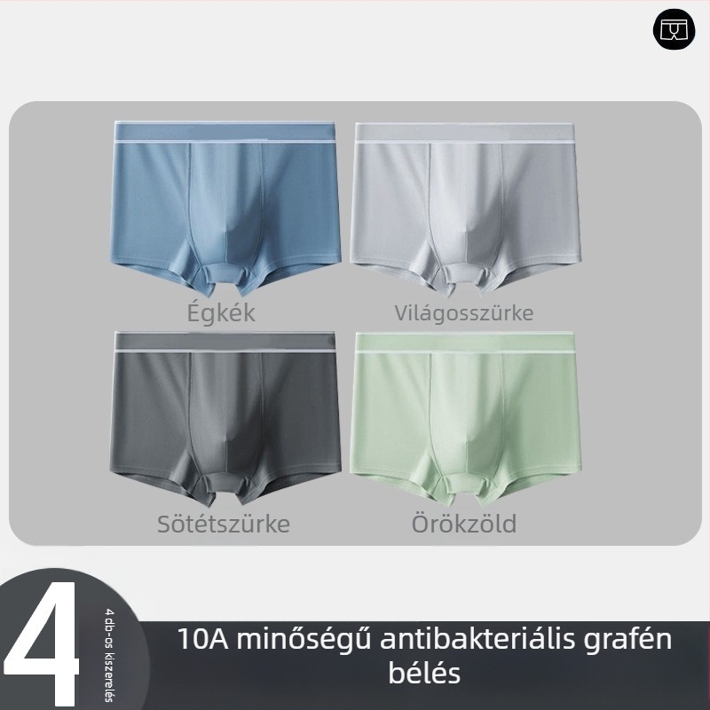 5 darabos férfi boxeralsó, egyszínű, lélegző, középmagas derekú, nagy méret
