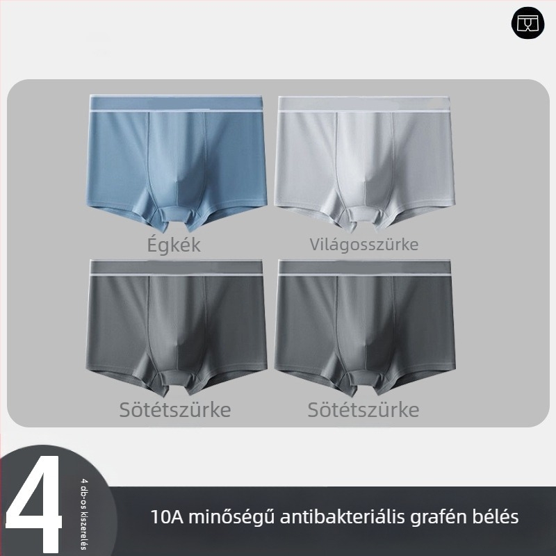 5 darabos férfi boxeralsó, egyszínű, lélegző, középmagas derekú, nagy méret