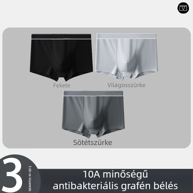 5 darabos férfi boxeralsó, egyszínű, lélegző, középmagas derekú, nagy méret