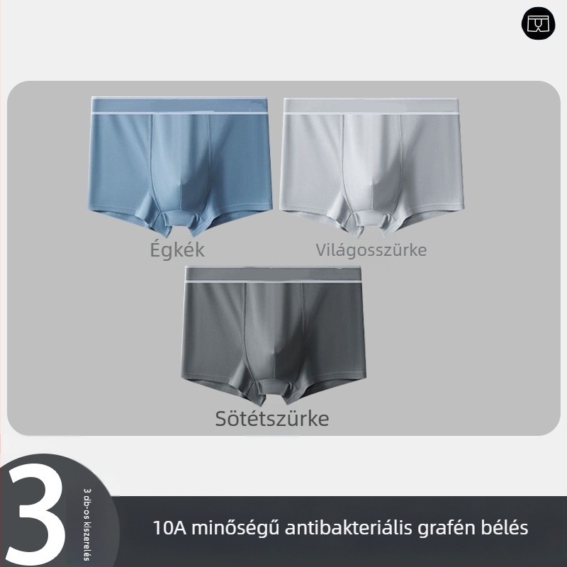 5 darabos férfi boxeralsó, egyszínű, lélegző, középmagas derekú, nagy méret