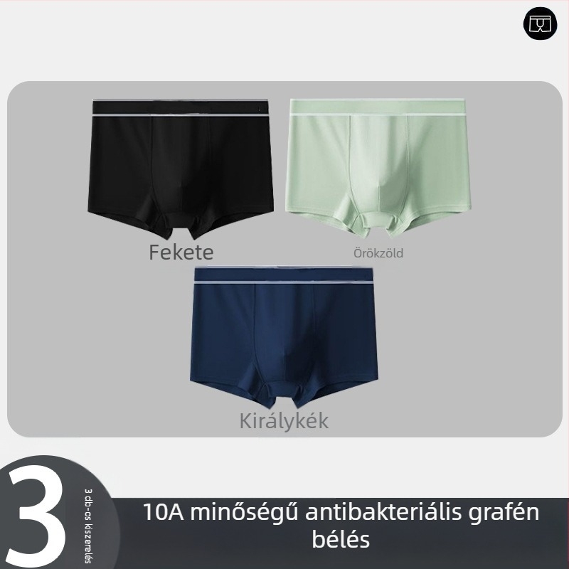 5 darabos férfi boxeralsó, egyszínű, lélegző, középmagas derekú, nagy méret