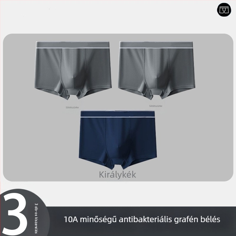 5 darabos férfi boxeralsó, egyszínű, lélegző, középmagas derekú, nagy méret