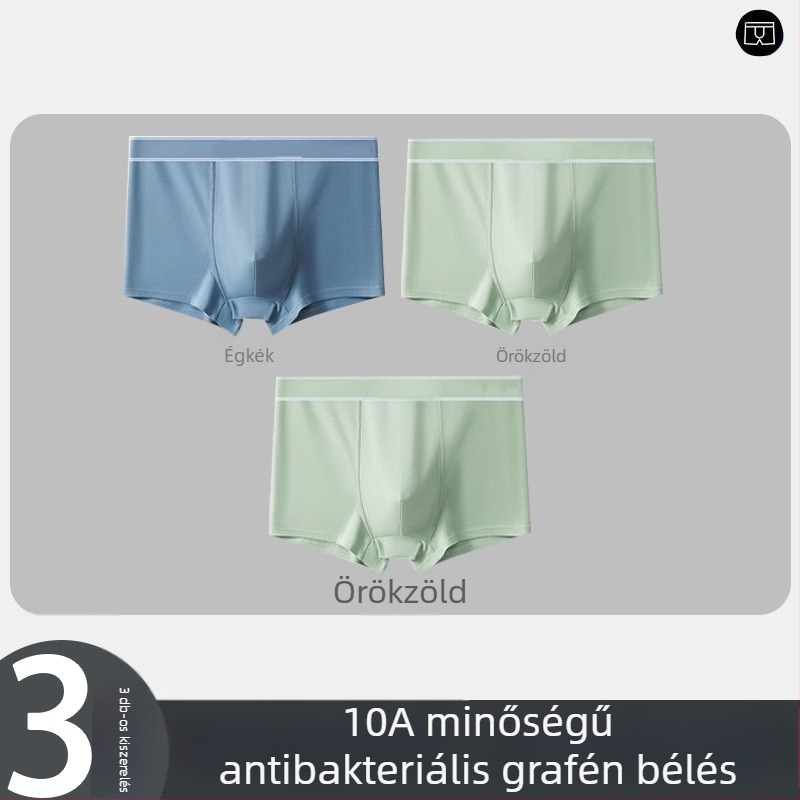 5 darabos férfi boxeralsó, egyszínű, lélegző, középmagas derekú, nagy méret