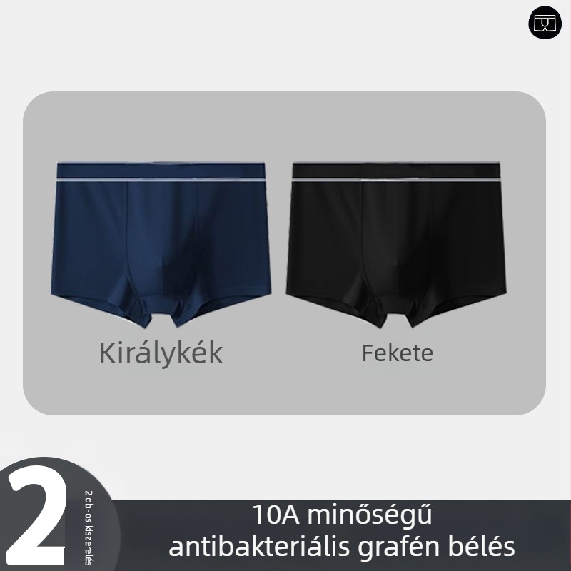 5 darabos férfi boxeralsó, egyszínű, lélegző, középmagas derekú, nagy méret