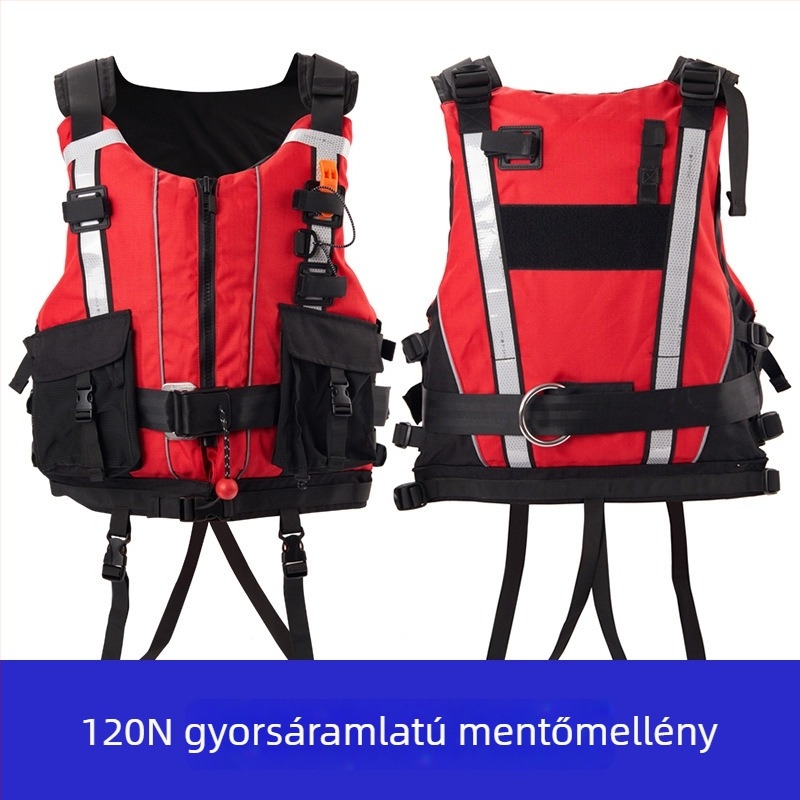 Magas úszóerővel rendelkező mentőmellény vízi mentéshez, 200N, nehéz sürgősségi tűzvédelmi mellény