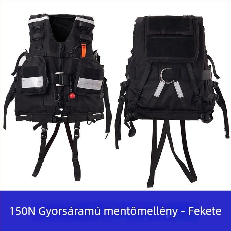 Magas úszóerővel rendelkező mentőmellény vízi mentéshez, 200N, nehéz sürgősségi tűzvédelmi mellény
