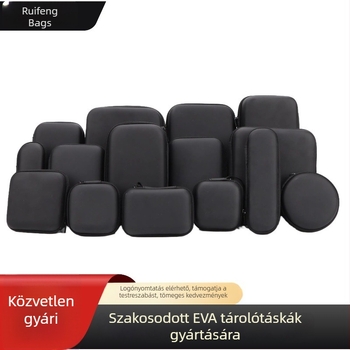 Eva tároló tok 3C elektronika és fülhallgatók számára, kör alakú vízálló kemény tok, testreszabható EVA doboz