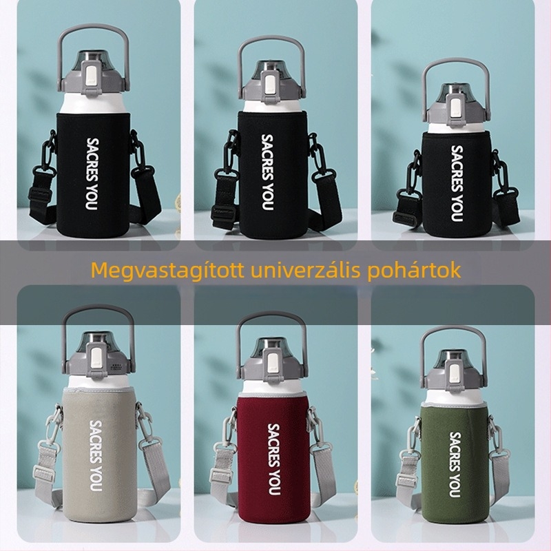 Univerzális hőszigetelt védőtok nagy kapacitású vízpalackhoz keresztpánttal