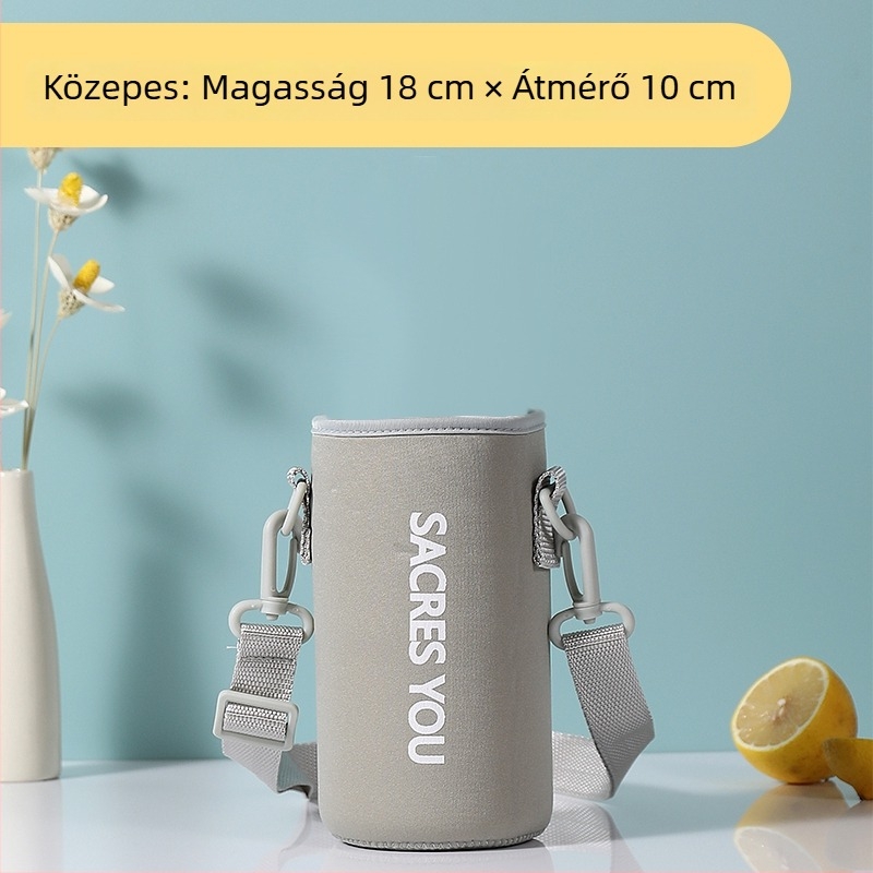 Univerzális hőszigetelt védőtok nagy kapacitású vízpalackhoz keresztpánttal