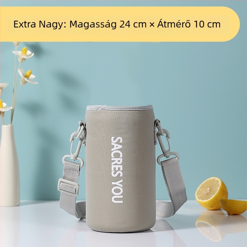 Univerzális hőszigetelt védőtok nagy kapacitású vízpalackhoz keresztpánttal