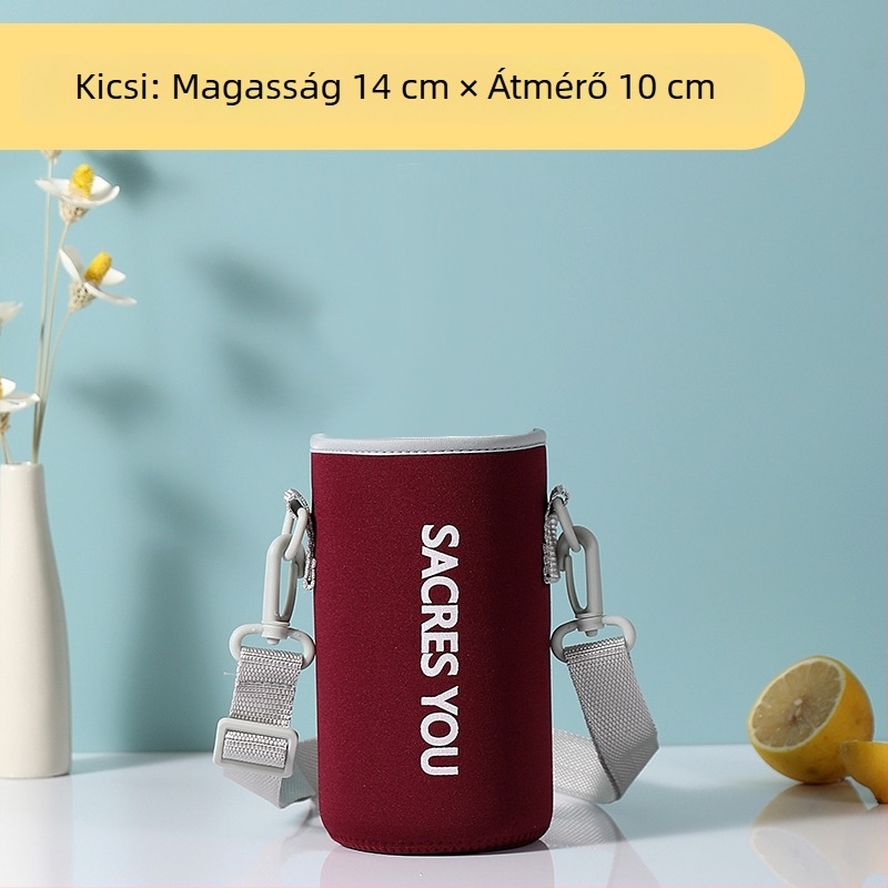 Univerzális hőszigetelt védőtok nagy kapacitású vízpalackhoz keresztpánttal