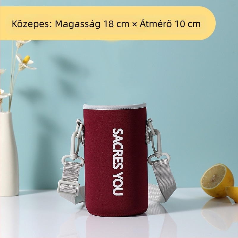 Univerzális hőszigetelt védőtok nagy kapacitású vízpalackhoz keresztpánttal