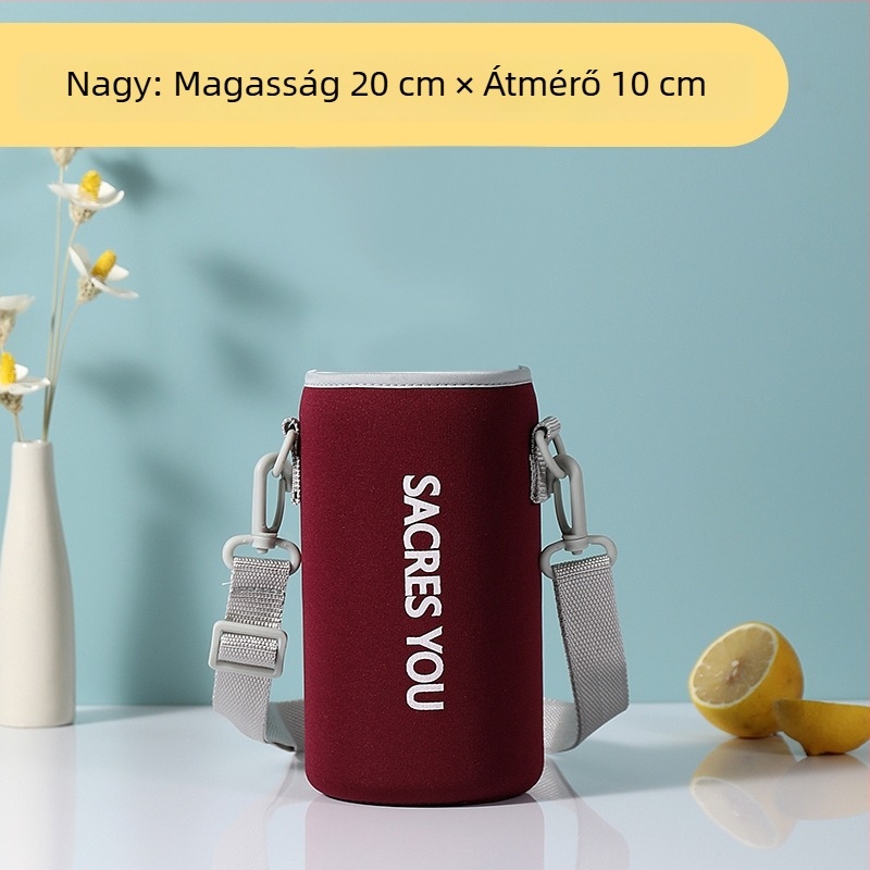 Univerzális hőszigetelt védőtok nagy kapacitású vízpalackhoz keresztpánttal