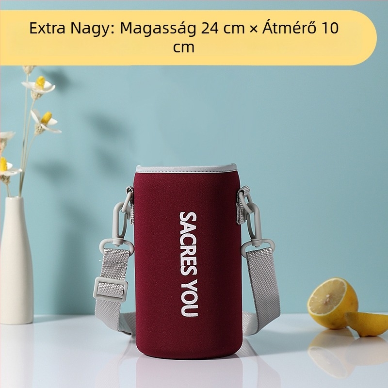 Univerzális hőszigetelt védőtok nagy kapacitású vízpalackhoz keresztpánttal