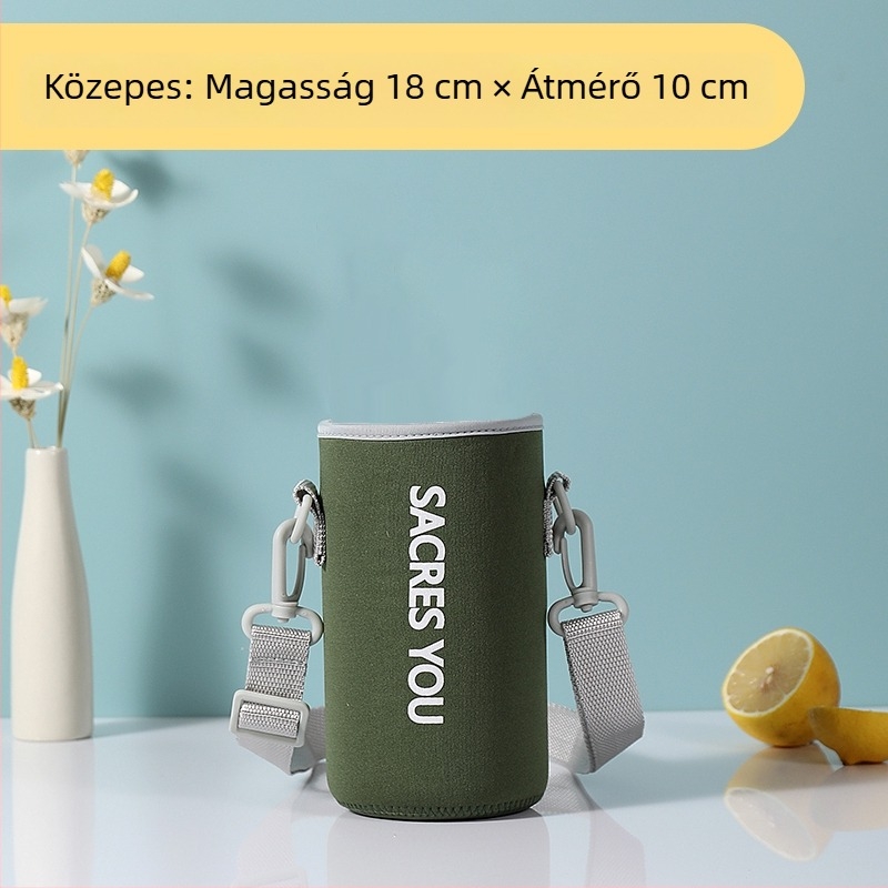 Univerzális hőszigetelt védőtok nagy kapacitású vízpalackhoz keresztpánttal