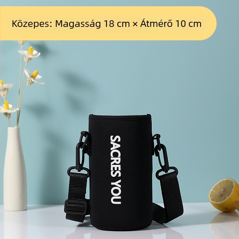Univerzális hőszigetelt védőtok nagy kapacitású vízpalackhoz keresztpánttal