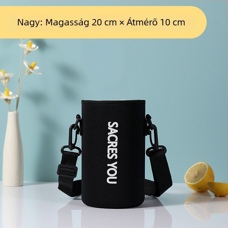 Univerzális hőszigetelt védőtok nagy kapacitású vízpalackhoz keresztpánttal
