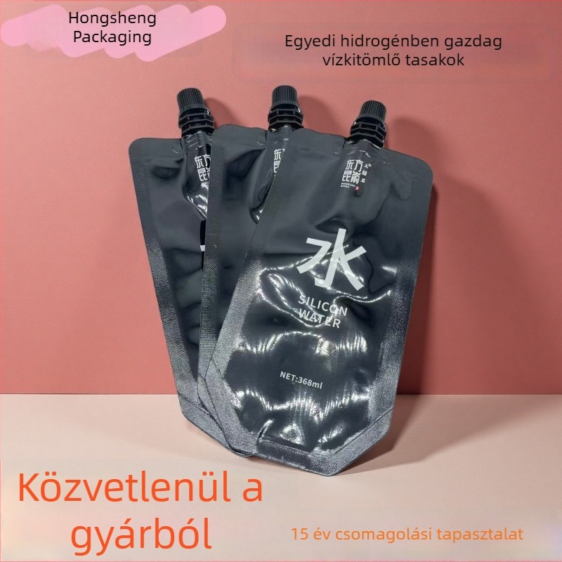 Hidrogénben gazdag ivóvíz töltőtasak, dugós megoldás, 350 ml és 500 ml, alumíniumfóliás tasak