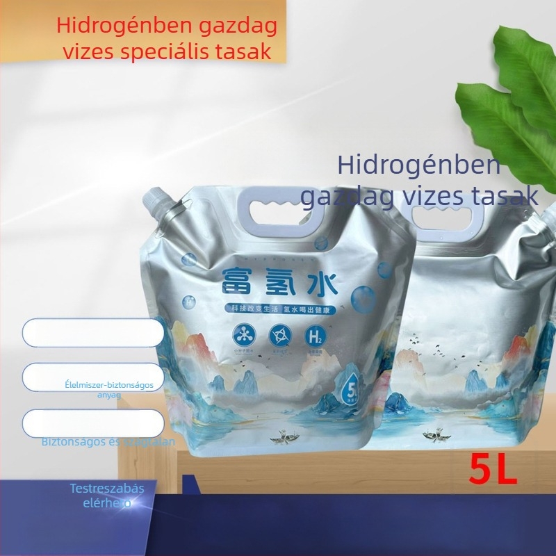 Nagy kapacitású alumíniumfóliás tasak dugóval hidrogénben gazdag vízhez, 2,5 L/5 L, folyékony ivóvíz