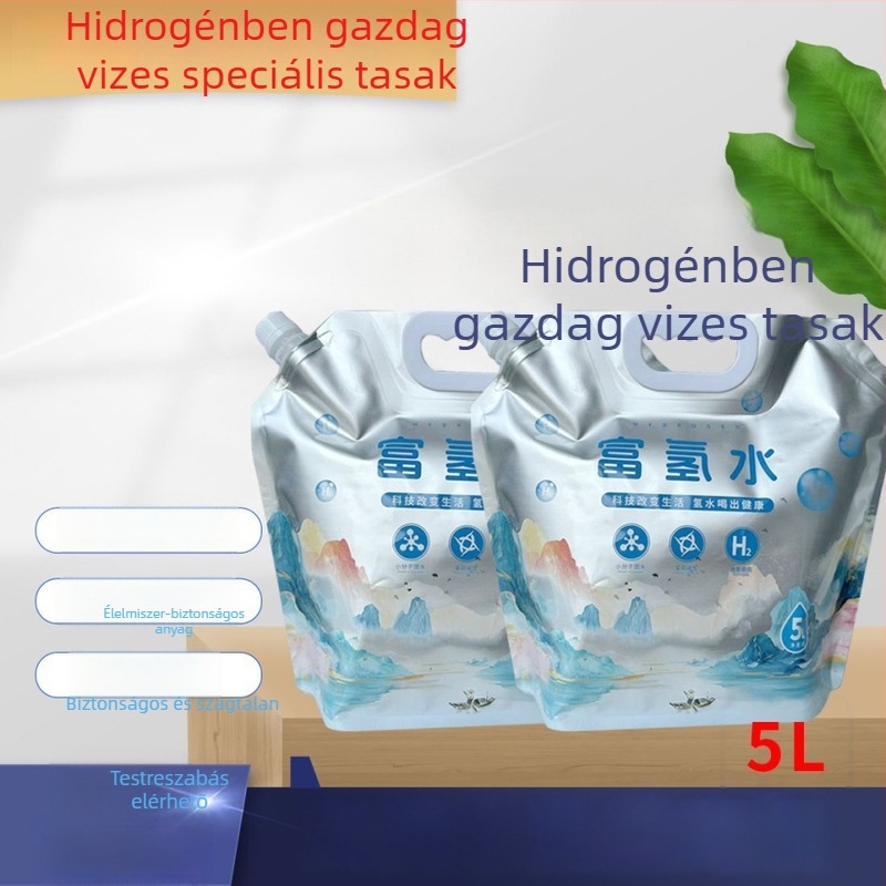 Nagy kapacitású alumíniumfóliás tasak dugóval hidrogénben gazdag vízhez, 2,5 L/5 L, folyékony ivóvíz