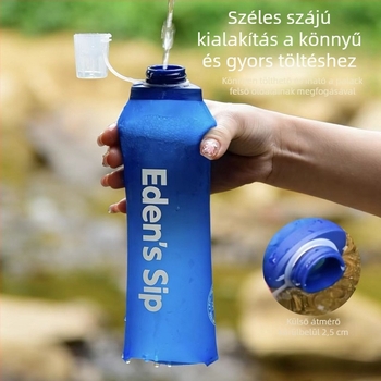 Összecsukható kültéri sportos puha vízpalack és összecsukható itatótáska, egyedi TPU környezetbarát palacktest