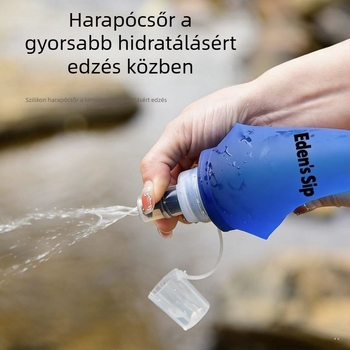 Összecsukható kültéri sportos puha vízpalack és összecsukható itatótáska, egyedi TPU környezetbarát palacktest