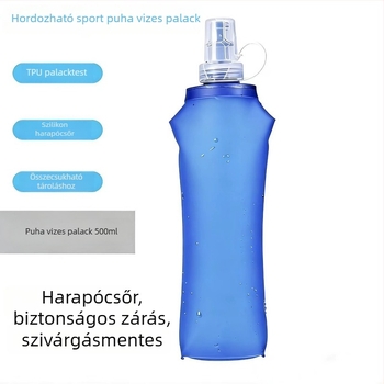 Összecsukható kültéri sportos puha vízpalack és összecsukható itatótáska, egyedi TPU környezetbarát palacktest