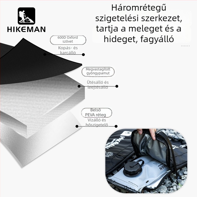 Kültéri hőszigetelt ivóvíz-tároló védőtok, hordozható, égés- és fagyvédelmi védelemmel, kopásálló és vízálló, 1–3 L kapacitás