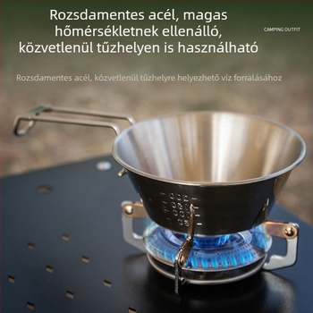 304 rozsdamentes acélból készült összecsukható pohár kempingezéshez és túrázáshoz, széles nyílású tea- és kávés pohár, hegymászathoz használható víz pohár