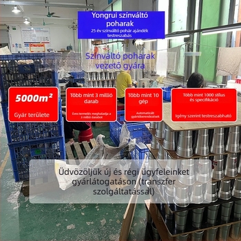 304 rozsdamentes acélból készült, nagy kapacitású termosz pohár szívószállal, kültéri hordozható, sör színét változtató pohár logóval testreszabható