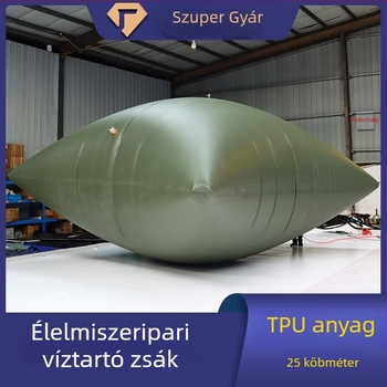 Élelmiszer-minőségű TPU vízzsák, 25 L, párna alakú, kültéri ivóvíz tárolására