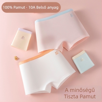 Class A lányok pamut alsónadrág, 10A antibakteriális, varrat nélküli, középmagasságú, nagyobb gyermekeknek, 2 az 1-ben