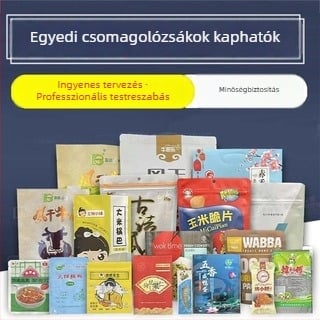 Személyre szabott vákuumos élelmiszer csomagoló tasak, önálló állású zárócsíkkal, műanyag zacskó, alumíniumfóliás nyomtatott kompozit csomagolás