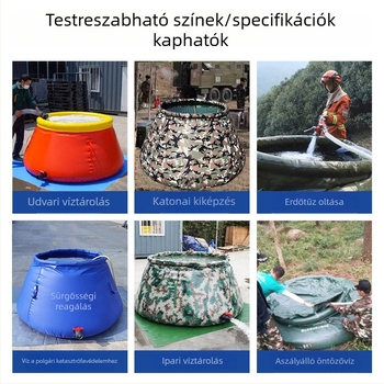 2 tonnás megvastagodott vízzsák, polgári katasztrófavédelmi víztároló és ivóvíz-tároló, mobil tűzoltóvíztároló