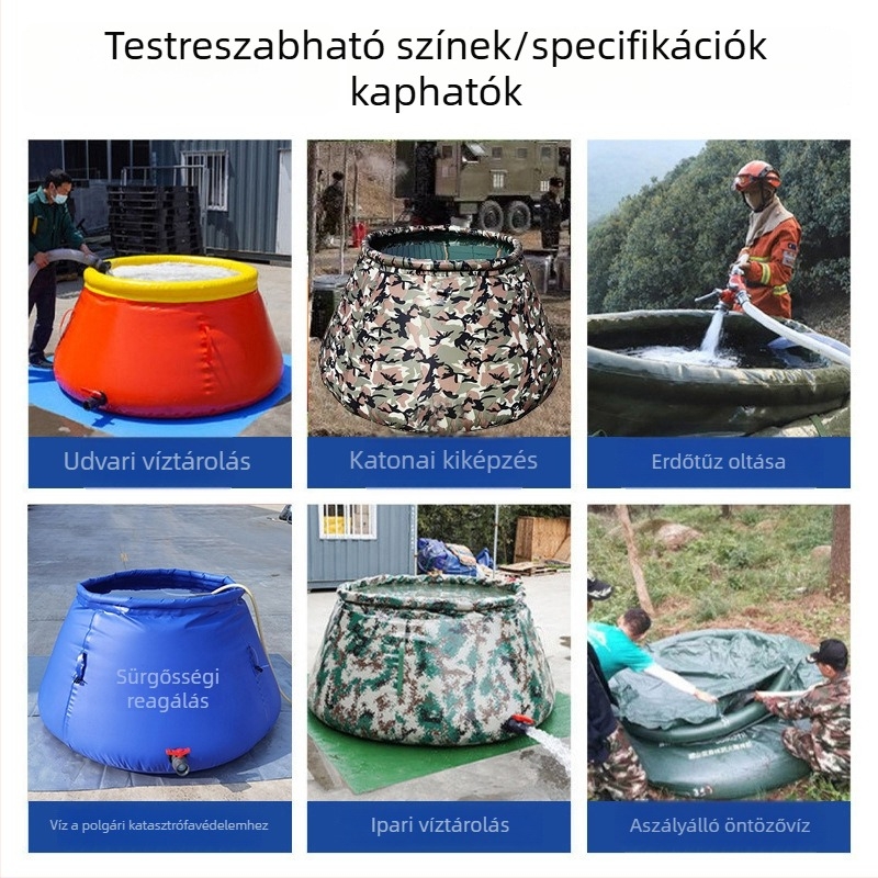 2 tonnás megvastagodott vízzsák, polgári katasztrófavédelmi víztároló és ivóvíz-tároló, mobil tűzoltóvíztároló