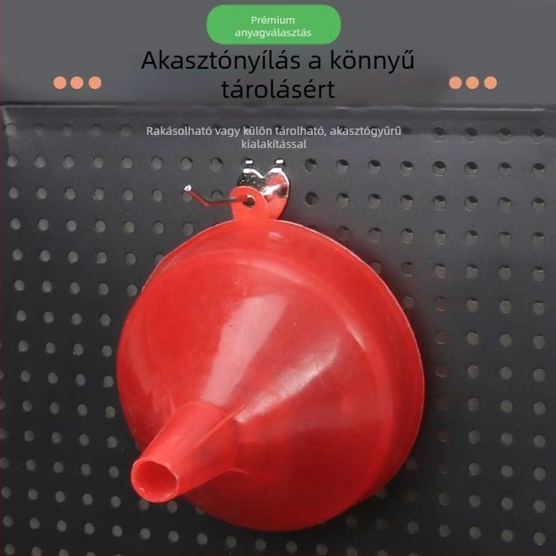 Közepes méretű műanyag tölcsér konyhai használatra, olaj és bor öntésére