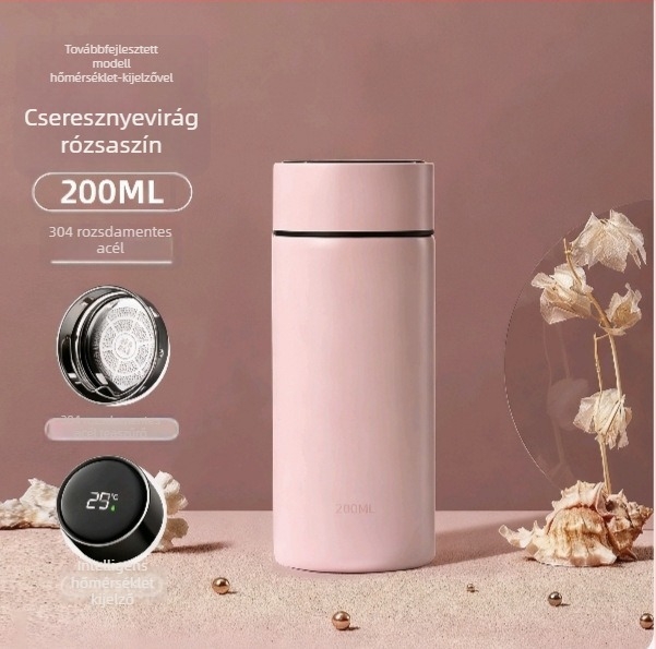 Rozsdamentes acél termoszos pohár intelligens hőmérséklet-kijelzővel, hordozható mini pohár férfiak és nők számára, teás szeparátorral