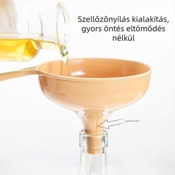 Hosszú nyélű műanyag tölcsér konyhai folyadékadagoláshoz – olaj és bor öntéséhez