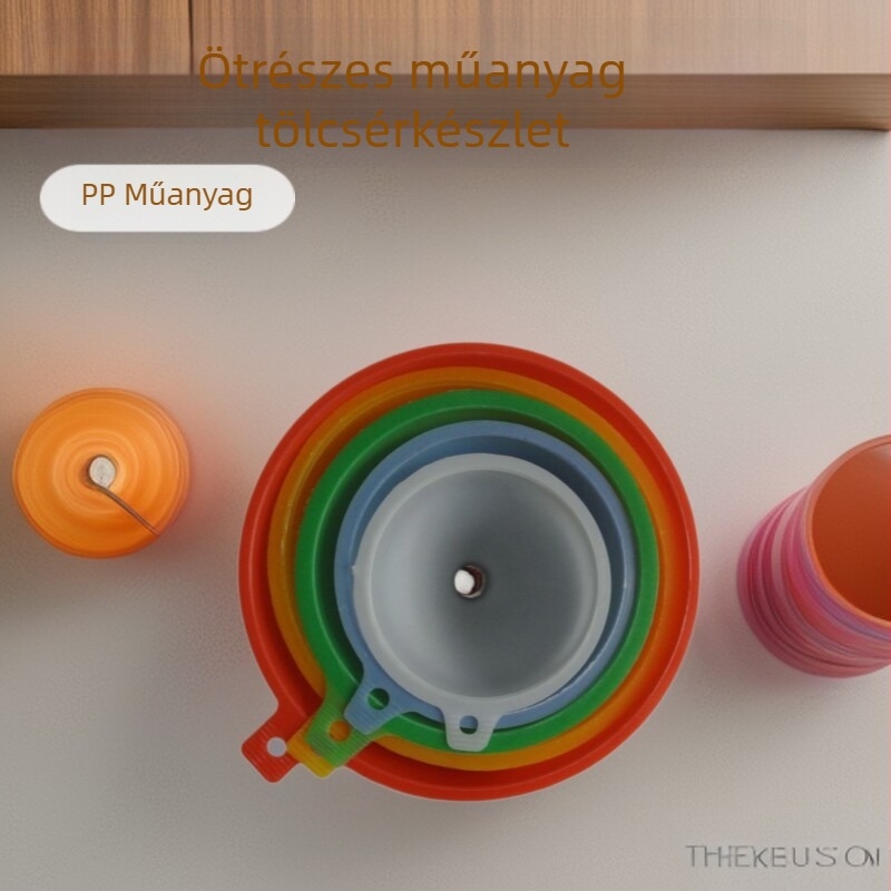 Öt darabos PP műanyag tölcsérkészlet