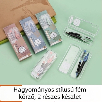 Fém körző diákoknak automata ceruzával, letisztult professzionális matematikai rajzeszköz