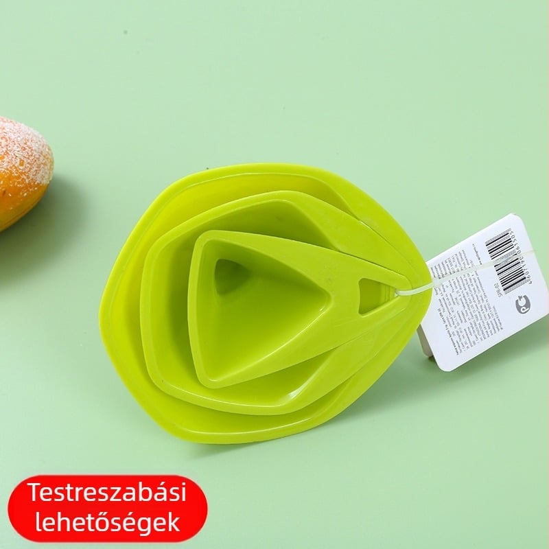 Konyhai 3 darabos színes műanyag háromszög alakú tölcsér készlet