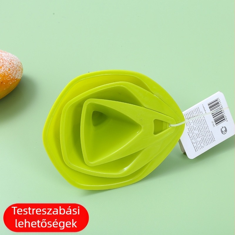 Konyhai 3 darabos színes műanyag háromszög alakú tölcsér készlet