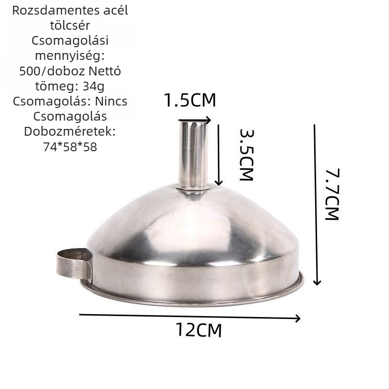 Rozsdamentes acél olajtölcsér, 201-es minőségű, konyhai eszköz, csöpögés elleni
