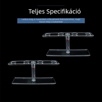 Akril háromszög alakú tölcsértartó, 2/4/5/6 lyukú, állítható magasságú, levehető, 90 mm-ig