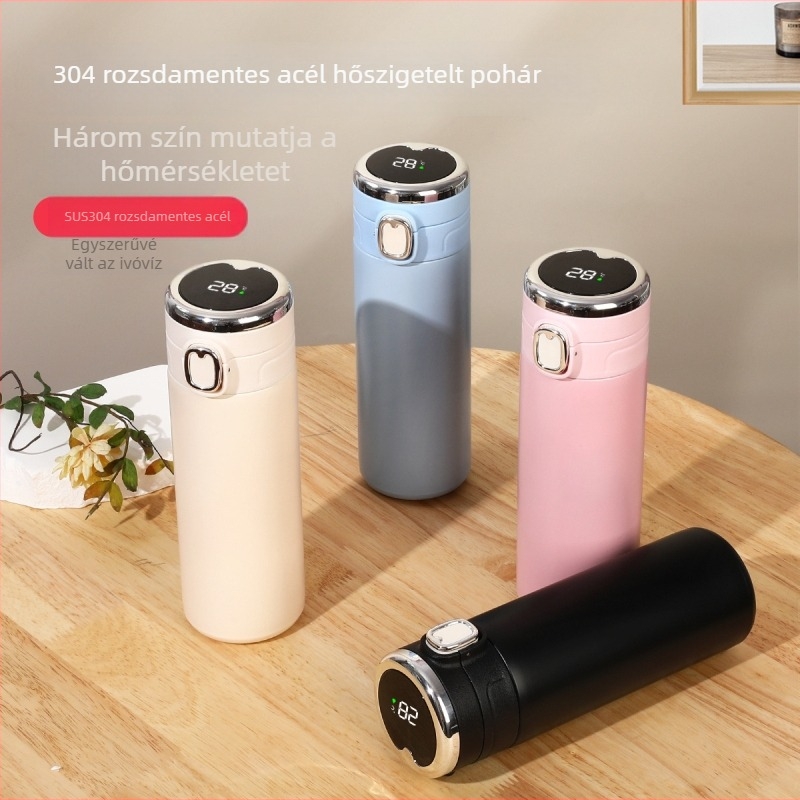 Pea Cup női diákoknak — 304 rozsdamentes acél vákuum termosz, cserélhető akkumulátor és intelligens szigetelés