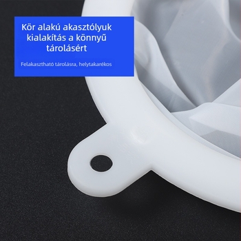 304 rozsdamentes acél tölcsér szűrőhálóval, élelmiszer-minőségű PP nylon háló, likőr, szója tej, víz és olaj szűrésére, kis átmérőjű